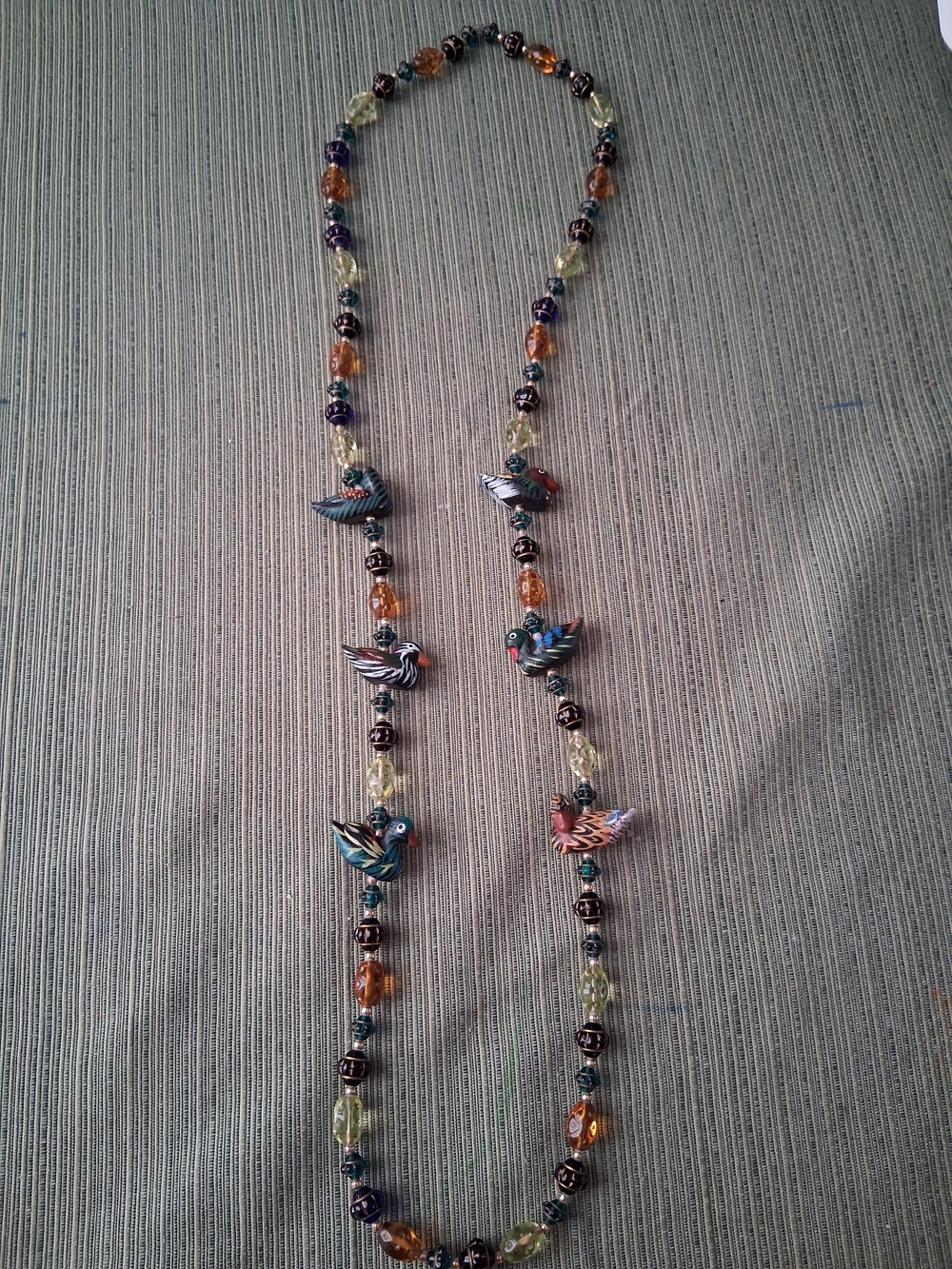 Artisan Multicolor Bird/duck Bead Necklace - Women Jewelry